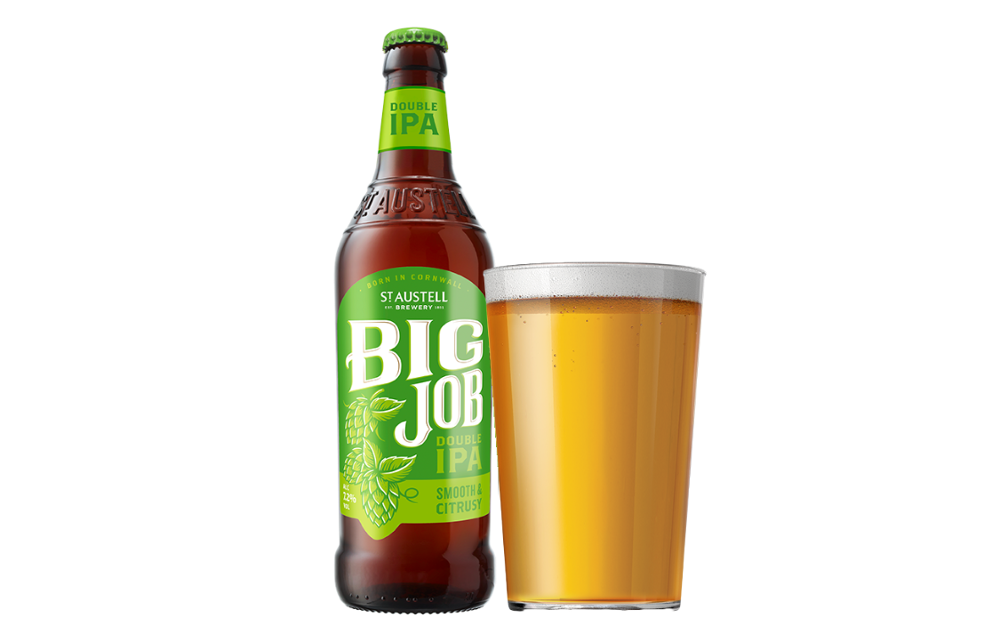 Big Job Double IPA Bottle and Pint